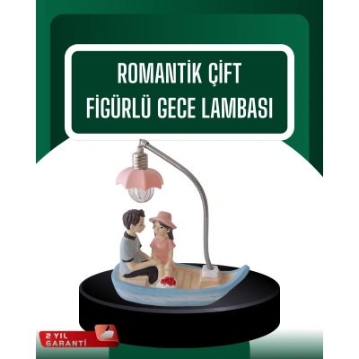 El Ele Tutuşan Çift Figürlü Dekoratif Gece Lambası Romantik Tasarım
