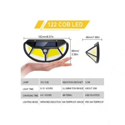 HERŞEYTREND Fonksiyonel Sensörlü 122 Ledli Solar Bahçe Lambası