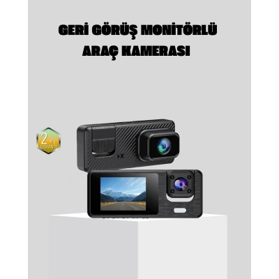 Full HD 3lü Araç Kamerası Geri Görüş Destekli Park Modlu 1080P DVR