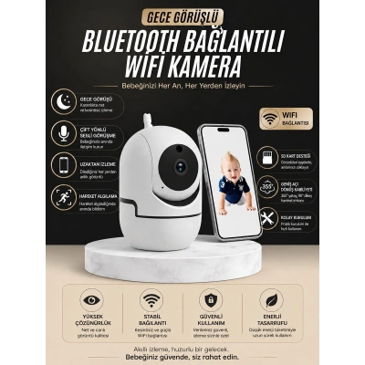 Gece Görüşlü Bebek Kamerası  Telefondan Canlı Takip Özellikli