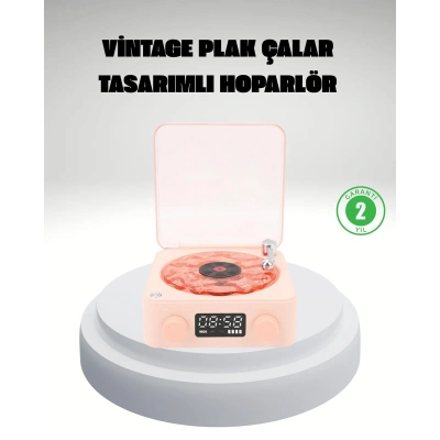 Gece Lambası Stereo Bluetooth Hoparlör Dijital Saat Su Dalgası Efektli 3-ü-1 Cihaz