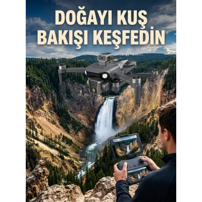 GPS Konumlandırmalı Çift Kameralı Drone Canlı Görüntü Aktarımlı
