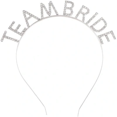 HERŞEYTREND Gümüş Kaplama Kristal Taşlı Team Bride Taç