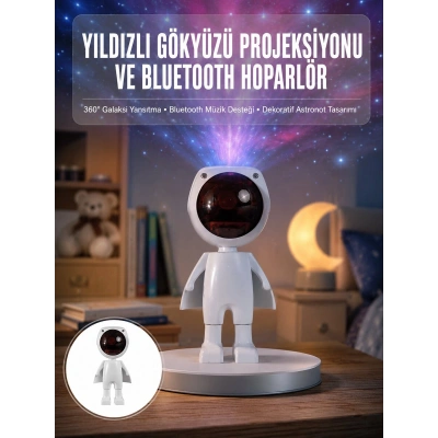Gün Batımı Lambası Işık Arka Plan Projektör Sevimli Astronot Enerji Tasarruflu Yeni Nesil