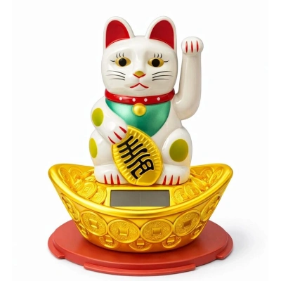 Güneş Enerjili Sallanan Şans Kedisi - Maneki Neko Alk4522