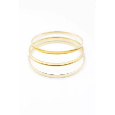 HERŞEYTREND 3lü Ajda Bilezik-65mm - Altın