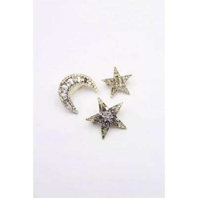 HERŞEYTREND 3lü Ay Yıldız Broş - Altın