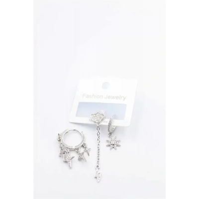 HERŞEYTREND 3lü Bulut Küpe - Gümüş