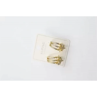 HERŞEYTREND 3lü Halka Küpe - Altın