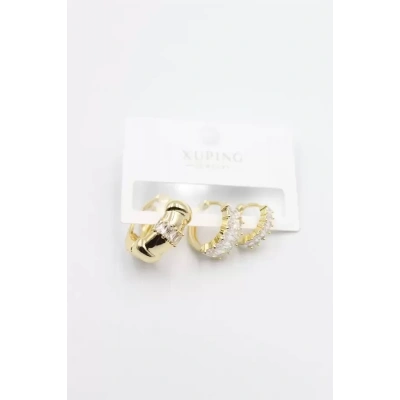 HERŞEYTREND 3lü Xuping Küpe - Altın