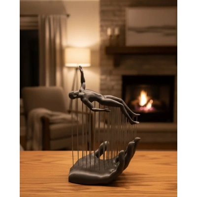 HERŞEYTREND 3D El İnsan Figürü Gri Modern Ev ve Ofis Dekoru