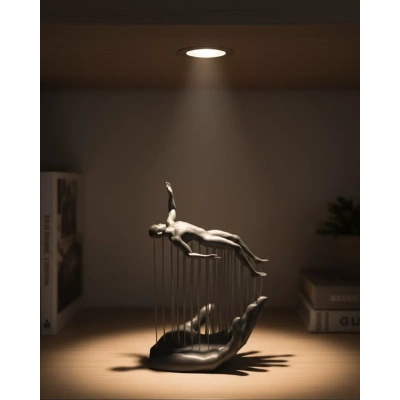 HERŞEYTREND 3D El Üzerinde İnsan Figürü Gri Minimal Masa Üstü Dekor