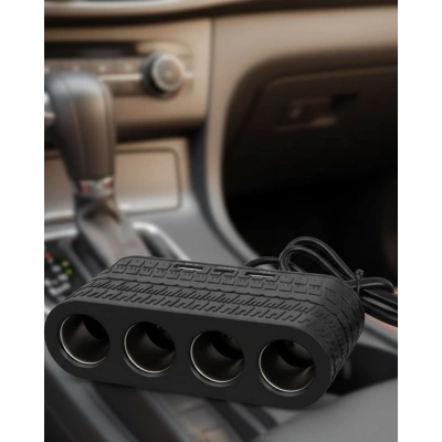 HERŞEYTREND 4 Çakmak Girişli Araç Çoklayıcı Type C ve USB Destekli Güvenli Güç Dağıtıcı