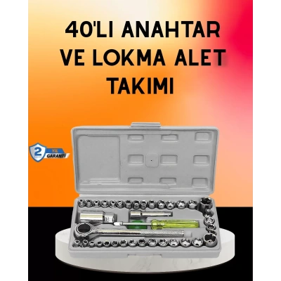 HERŞEYTREND 40 Parça Cırcır Lokma Anahtar Seti Profesyonel Kullanım
