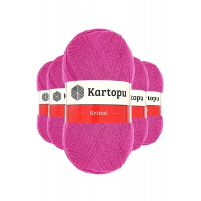 HERŞEYTREND 5 Adet Kristal Çift Katlı El Örgü Lif İpi Fuşya K440