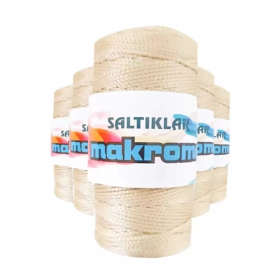 HERŞEYTREND 5 Adet Polyester Makrome İpi 230 Açık Bej 100 gr