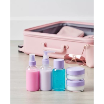 HERŞEYTREND 5 Parça Şeffaf Seyahat Kozmetik Seti 30 ml