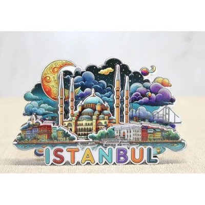 HERŞEYTREND Ahşap İstanbul Temalı Magnet
