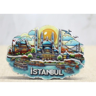 HERŞEYTREND Ahşap İstanbul Temalı Magnet