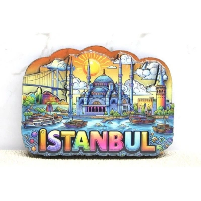 HERŞEYTREND Ahşap İstanbul Temalı Magnet - Model 8