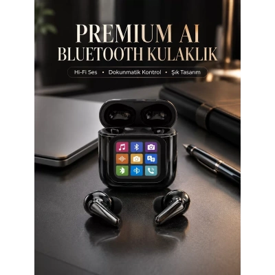 HERŞEYTREND AI Destekli Dokunmatik Ekranlı Kablosuz Bluetooth Kulaklık