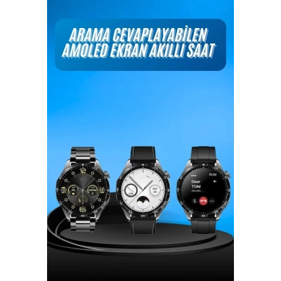HERŞEYTREND Amoled Ekran 3 Kordonlu Akıllı Saat 5.0 Bluetooth Bağlantılı Android ve İOS Uyumlu