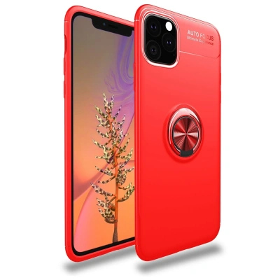 HERŞEYTREND Apple İphone 11 Pro Kılıf Range Yüzüklü Silikon - Kırmızı