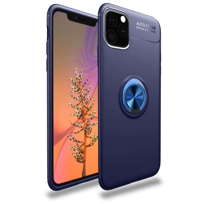 HERŞEYTREND Apple İphone 11 Pro Kılıf Range Yüzüklü Silikon - Mavi