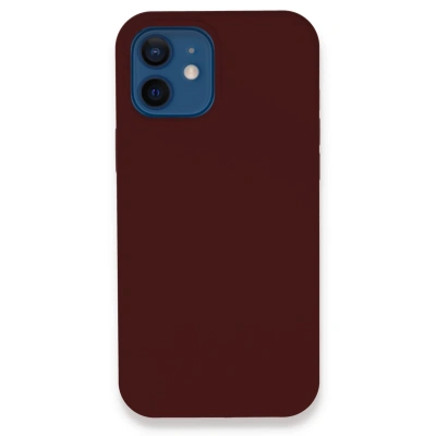 HERŞEYTREND Apple İphone 12 Kılıf Lansman Legant Silikon - Bordo