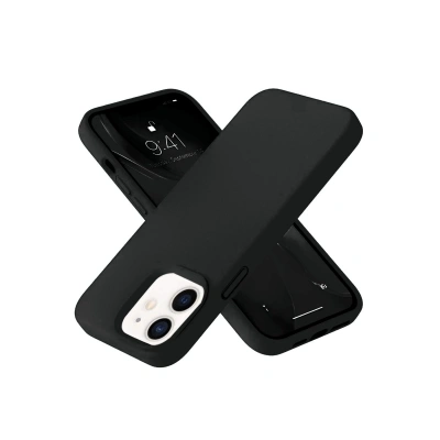 HERŞEYTREND Apple İphone 12 Kılıf Nano İçi Kadife Silikon- Siyah