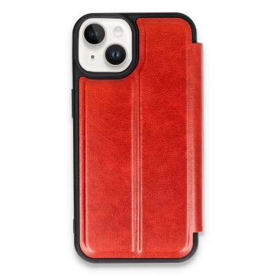 HERŞEYTREND Apple İphone 14 Kılıf Flip Cover - Kırmızı