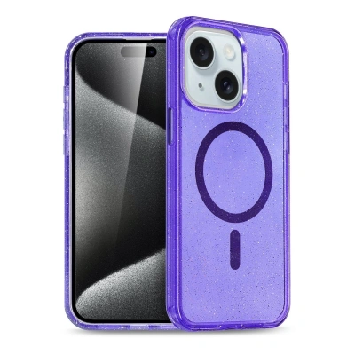 HERŞEYTREND Apple İphone 15 Plus Kılıf  Magsafe Kapak - Mor