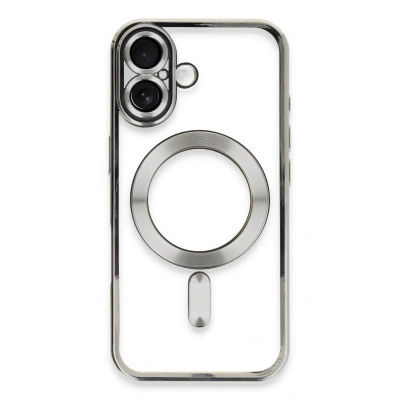 HERŞEYTREND Apple İphone 16 Plus Kılıf Kross Magneticsafe Kapak - Gümüş