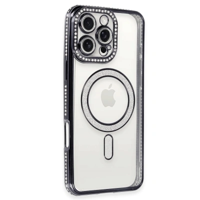 HERŞEYTREND Apple İphone 16 Pro Max Kılıf Joke Simli Magneticsafe Kılıf - Gri