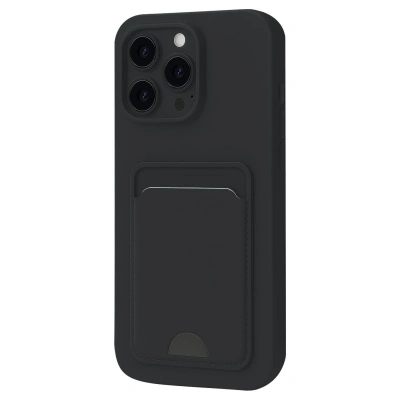 HERŞEYTREND Apple İphone 16 Pro Max Kılıf Kelvin Kartvizitli Silikon - Siyah