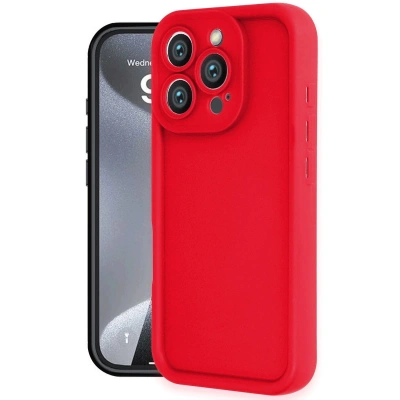 HERŞEYTREND Apple İphone 16 Pro Max Kılıf Viera Silikon - Kırmızı
