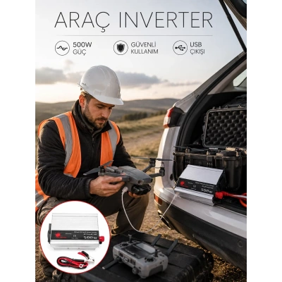 HERŞEYTREND Araçtan Ev Tipi Priz 500W Kullanımı İnvertör