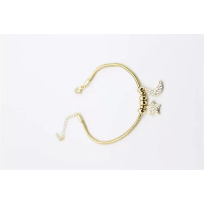 HERŞEYTREND Ay Yıldız Charm Bileklik - Altın