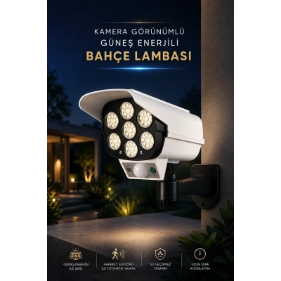 HERŞEYTREND Bahçe Aydınlatması Hareket Sensörlü Led Aydınlatma Kamera Görünümlü