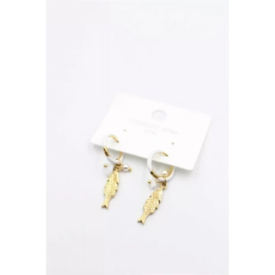 HERŞEYTREND Balık Küpe - Beyaz