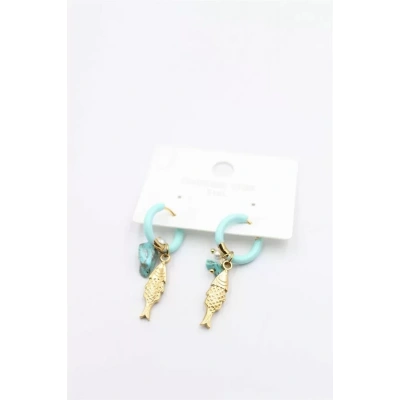 HERŞEYTREND Balık Küpe - Turkuaz