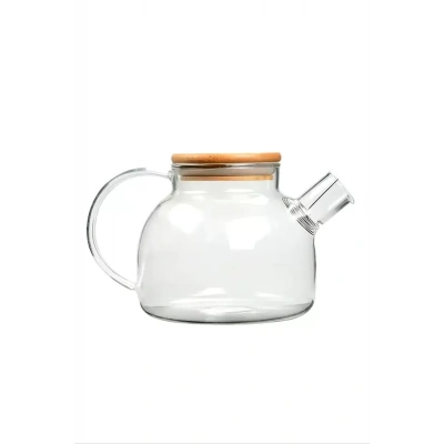 HERŞEYTREND Bambu Kapaklı Borosilikat Cam Demlik 1000ml Royaleks-CM-2000