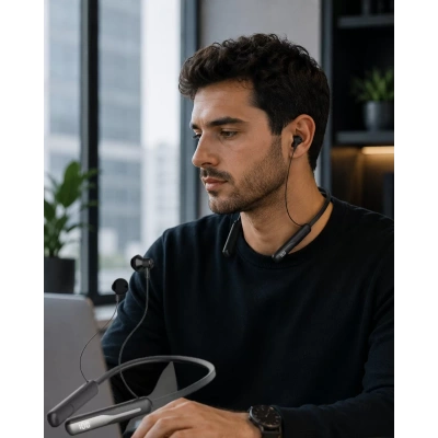HERŞEYTREND Bluetooth 5.4 Boyun Askılı Kulaklık Manyetik Kulaklıklı Type C Şarjlı
