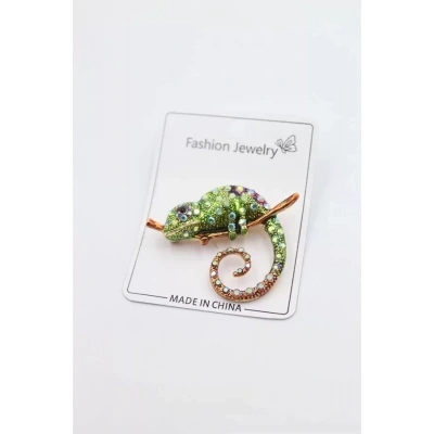 HERŞEYTREND Bukalemun Broş - Yeşil