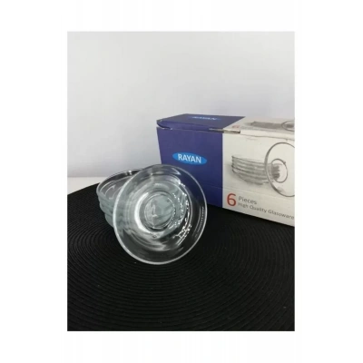 HERŞEYTREND Çay Tabağı 6lı Underline Cam Royaleks-RYG3009