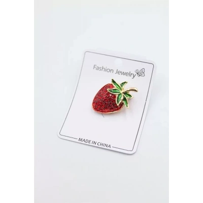 HERŞEYTREND Çilek Broş - Kırmızı