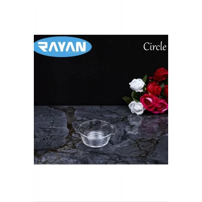 HERŞEYTREND Circle Tekli Yuvarlak Cam Kahvaltılık Royaleks-81474