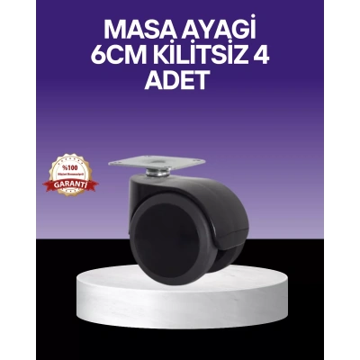 HERŞEYTREND Çok Amaçlı Kilitsiz Masa Ayağı Tekerleği 6 cm