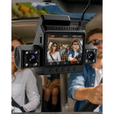 HERŞEYTREND Çok Lensli Araç Kayıt Kamerası G Sensörlü Döngüsel Video Sistemi
