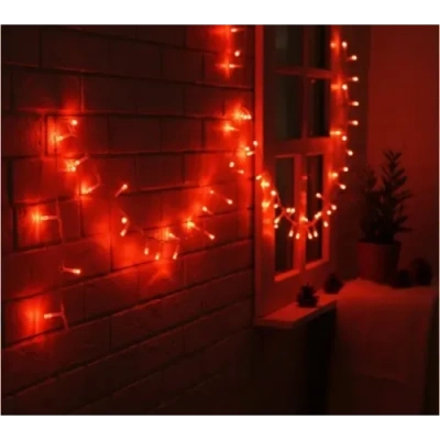 HERŞEYTREND Damla Uçlu Kırmızı Dekoratif Işık 10 Metre 100 LED